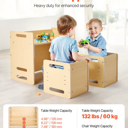 Montessori baldų komplektas VEVOR SYD05, su 2 kėdutėmis