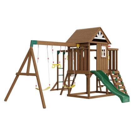 Medinė žaidimų aikštelė VEVOR TLG92010, 10-in-1 pramogų kompleksas