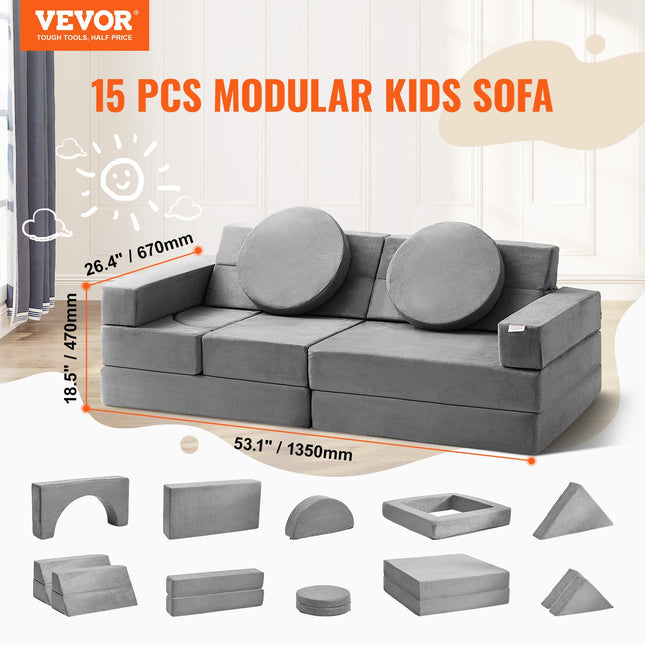 Modulinė vaikiška sofa VEVOR ETW001-11, 15 dalių