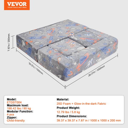 Vaikiška sofa-lova VEVOR ETDST004, 4 dalių