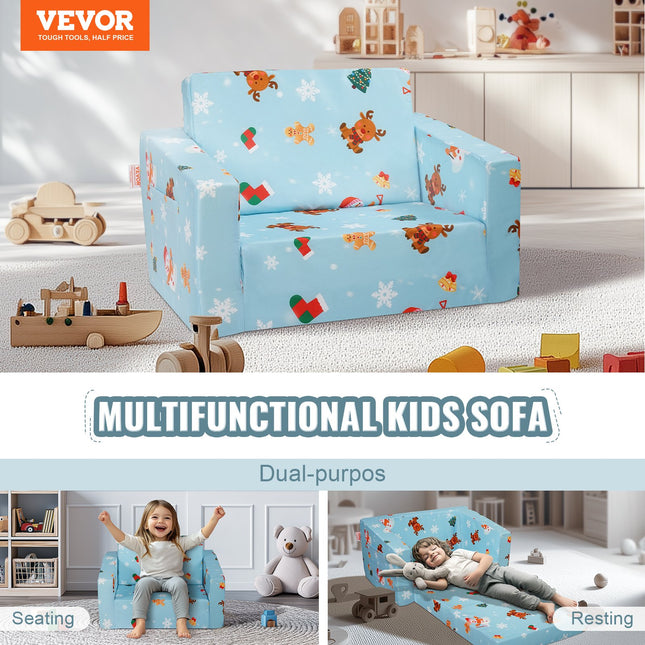 Vaikiška sofa-lova VEVOR FL-XY-3, 2-in-1 transformuojama