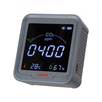 Anglies dvideginio (CO2) matuoklis VEVOR PTH-9C, su NDIR jutikliu