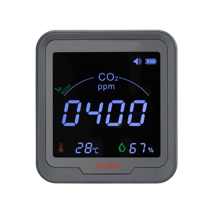 Anglies dvideginio (CO2) matuoklis VEVOR PTH-9C, su NDIR jutikliu