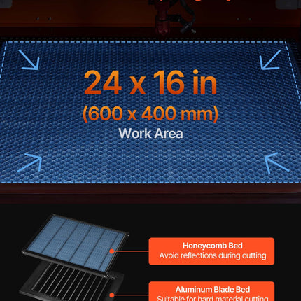 CO2 lazerinės graviravimo ir pjovimo staklės VEVOR SH-460, 60W