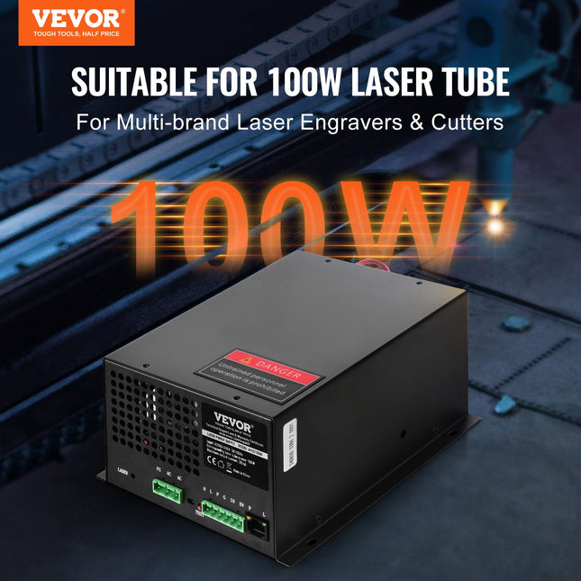 CO2 lazerio maitinimo šaltinis VEVOR MYJG100W, 100 W