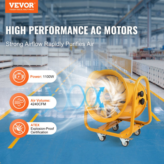 Nešiojamas pramoninis ventiliatorius VEVOR BTF-40/16", 1100 W