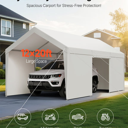 Automobilio palapinė-stoginė VEVOR SXYJSCK-FBS12X20FT-W, 3,65 x 6,09 m