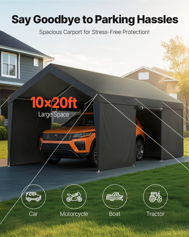 Palapinė-garažas VEVOR SXYJSCK-FBS10X20FT-G, 3 x 6 m