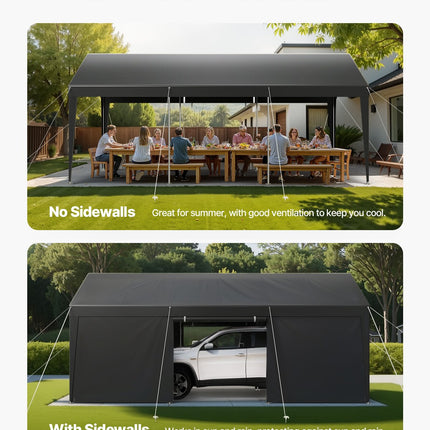 Automobilio stoginė VEVOR SXYJSCK-FBS12X20FT-G, 3,65 x 6,09 m