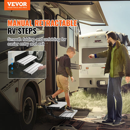 Sulankstomas laiptelis kemperiams VEVOR MS-F-550-D, 2 pakopų, 200 kg apkrova