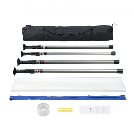 Dulkių barjero sistema VEVOR RECHDB1, 4 stulpai iki 304,8 cm