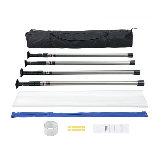 Dulkių barjero sistema VEVOR RECHDB1, 4 stulpai iki 304,8 cm