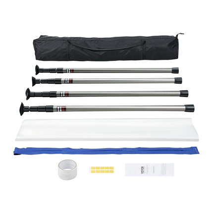 Dulkių barjero sistema VEVOR RECHDB1, 4 stulpai iki 304,8 cm