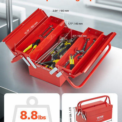 Metalinė įrankių dėžė VEVOR HM-355, 35 cm
