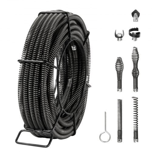 Kanalizacijos valymo trosas VEVOR 66ft*5/8, 20,1 m ilgio