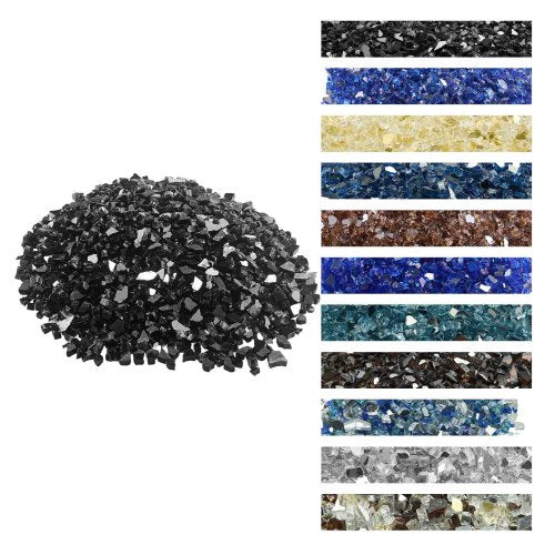 Dekoratyvinis ugnies duobių stiklas VEVOR BJTL-BLK20, 9 kg
