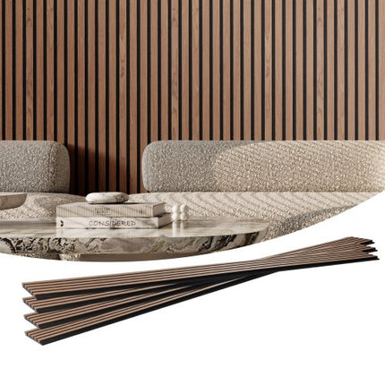 Akustinės medžio tašelių sienų panelės VEVOR LYW8292C2402, 2400x200 mm