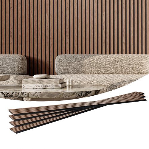 Akustinės medžio tašelių sienų panelės VEVOR LYW8292C2402, 2400x200 mm