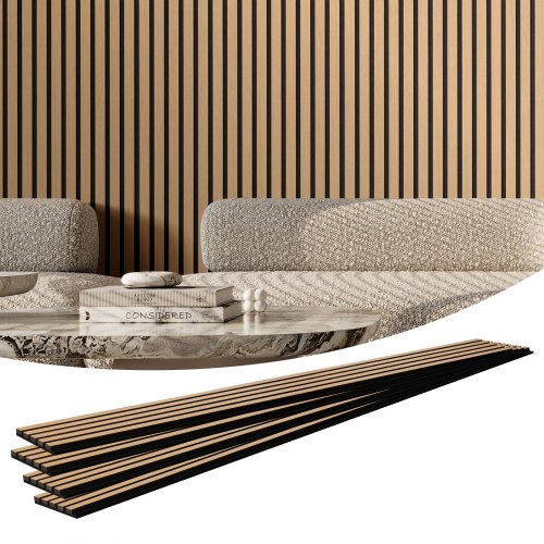 Akustinės medžio tašelių sienų panelės VEVOR LYY8438S2402, 2400x200 mm