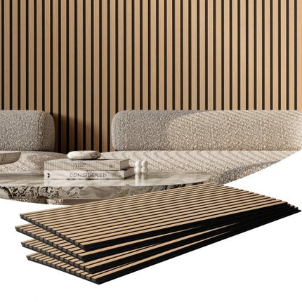 Akustinės medžio lentjuosčių sienų panelės VEVOR LYY8438S1206, 60x120 cm