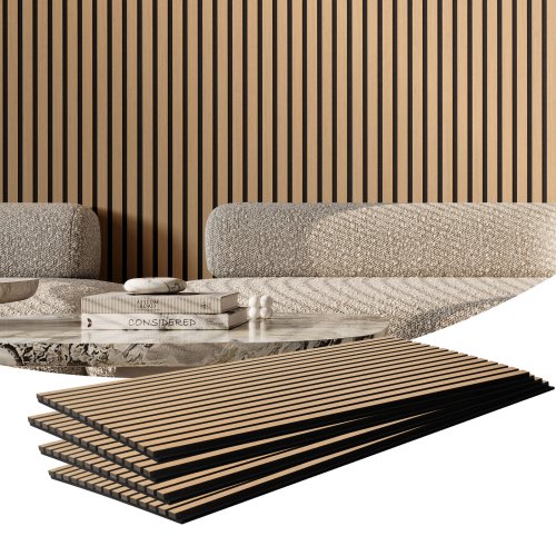 Akustinės medžio lentjuosčių sienų panelės VEVOR LYY8438S1206, 60x120 cm