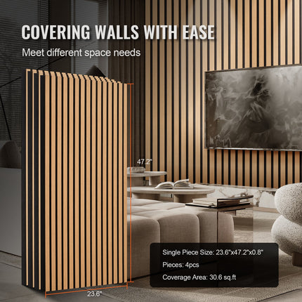 Akustinės medžio lentjuosčių sienų panelės VEVOR LYY8438S1206, 60x120 cm