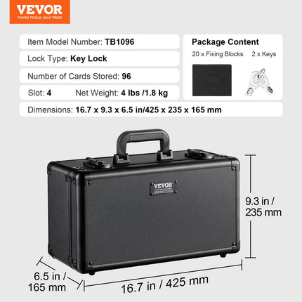 Kolekcinių kortų dėklas VEVOR TB1096, 4 skyriai