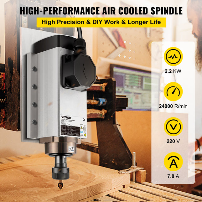 Oru aušinamas suklio variklis VEVOR 2.2 kW, 24000 RPM