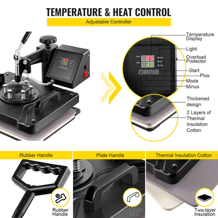 Termopresas VEVOR 6-in-1, 38x30 cm