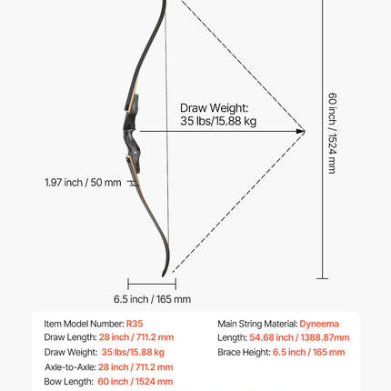 Rekreacinis lankas VEVOR R35, 35 lbs