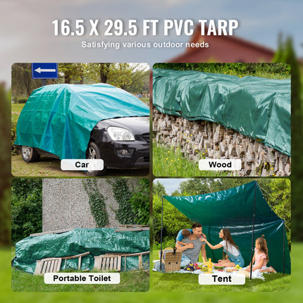 Neperšlampamas tentas VEVOR PVC, 5 x 9 m