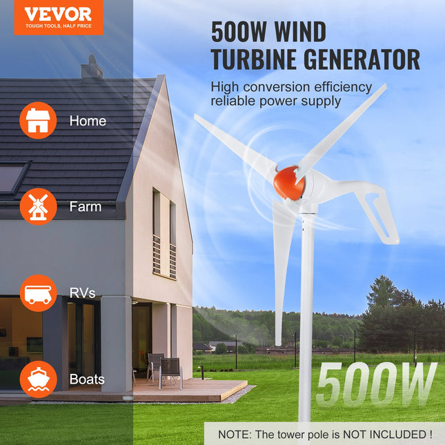 Vėjo jėgainė VEVOR 500W 12V, 500 W
