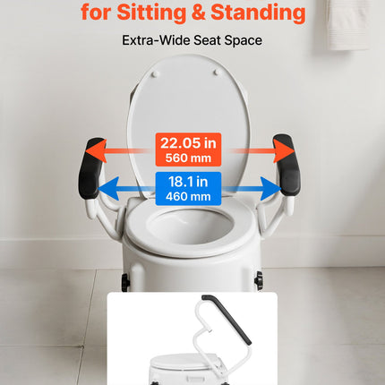 Paaukštinta tualeto sėdynė VEVOR SC7060H, 136,1 kg keliamoji galia