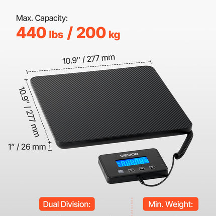 Skaitmeninės pašto svarstyklės VEVOR P6H, 200 kg