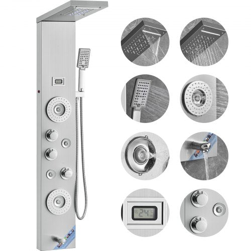 Dušo panelė VEVOR 8039FL, 6 purškimo režimai
