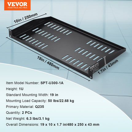 Serverio spintos lentyna VEVOR SPT-U300-1A, 1U, 2 vnt.