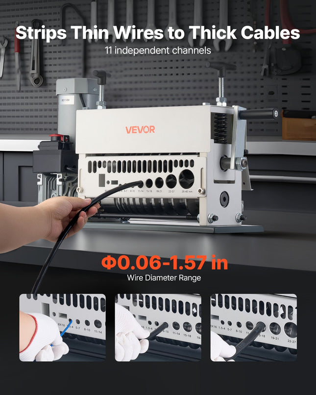 Elektrinės laidų izoliacijos nuėmimo staklės VEVOR ZD-40FL, 370W