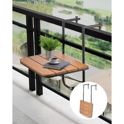 Pakabinamas balkono staliukas VEVOR DL-BC01A, 60x40 cm