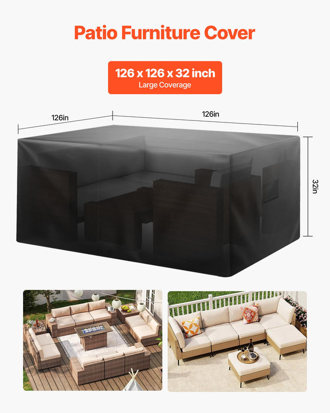 Lauko baldų uždangalas VEVOR J-24V8, 320x320x81 cm