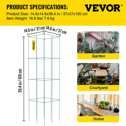 Augalų atramos VEVOR VV-KZDFQJ14.6X39LS6Z, 100 cm aukščio, 6 vnt.