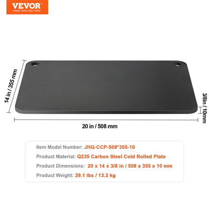 Picos kepimo plienas VEVOR JHQ-CCP-508*355-10, 10 mm storio