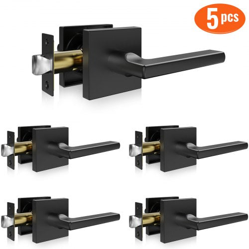 Vidaus durų rankenų komplektas VEVOR KJ2118-PS-BLK, 5 vnt.