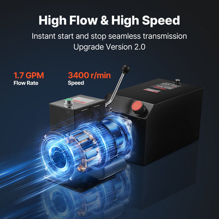 Hidraulinė stotelė VEVOR TDAC220V-2.2KW-D-14L, 14 L