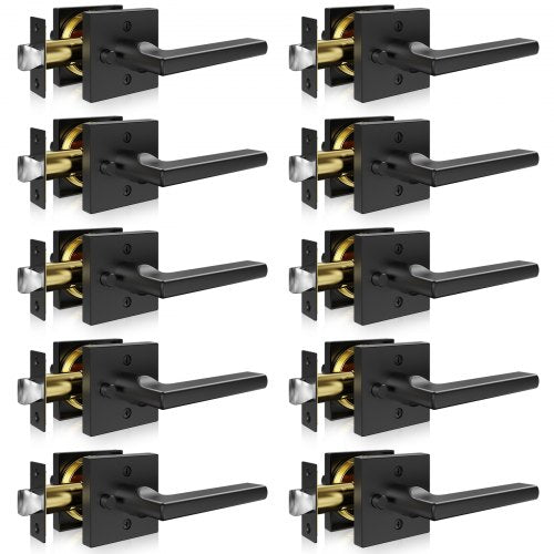 Durų rankenos su užraktu VEVOR KJ2118-BK-BLK, 10 vnt. komplektas