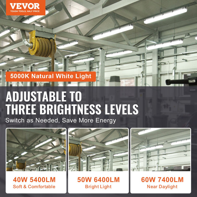 LED drėgmei atsparus šviestuvas VEVOR GT-SFD60D-E, 60W