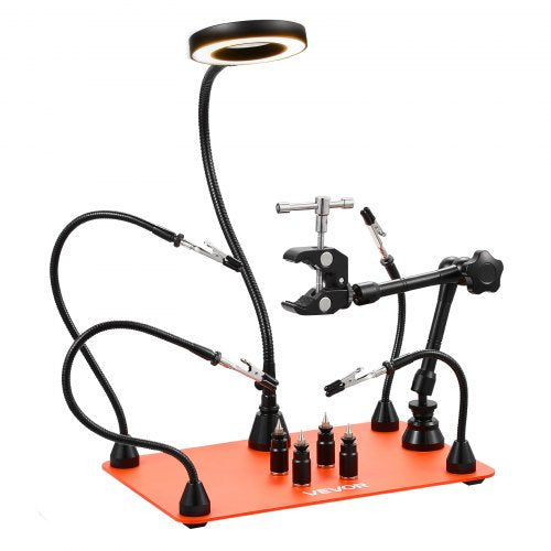 Magnitinis litavimo stovas VEVOR LFS0205, su 3X didinamuoju stiklu ir LED apšvietimu