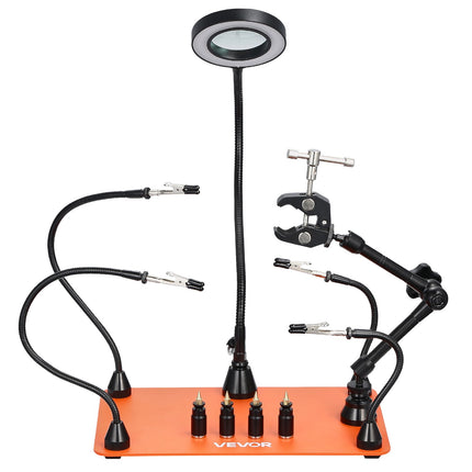 Magnitinis litavimo stovas VEVOR LFS0205, su 3X didinamuoju stiklu ir LED apšvietimu
