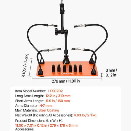 Magnetinis litavimo stovas VEVOR LFS0202, 4 lanksčios alkūnės