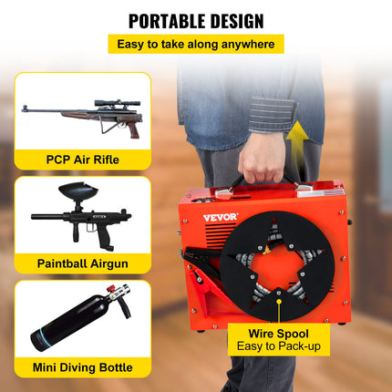 PCP oro kompresorius VEVOR SG-220V-110V-12VMC, 350W