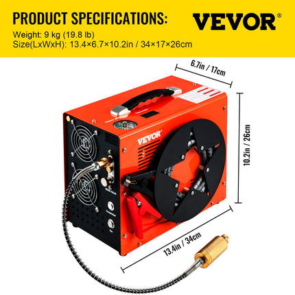 PCP oro kompresorius VEVOR SG-220V-110V-12VMC, 350W